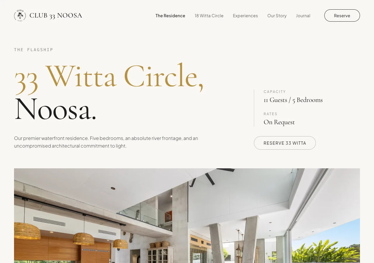 Club 33 Noosa residence page