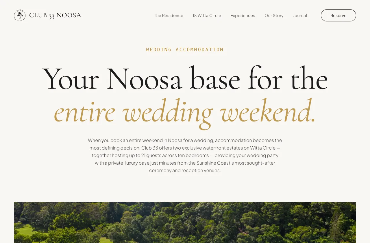 Club 33 Noosa weddings page